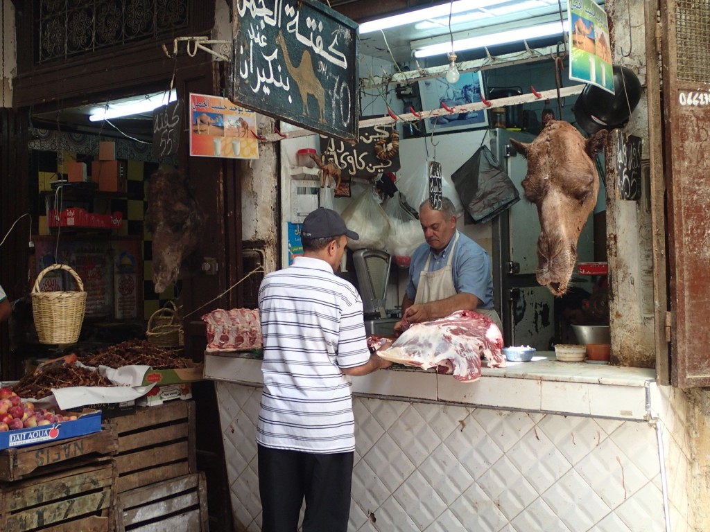 Camel meat stall