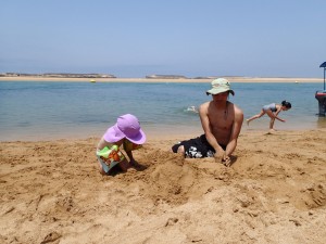 Playing in the sand - always fun!