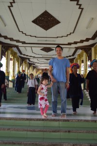 Steps leading to the marble Buddha