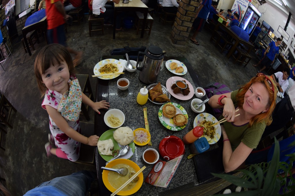 enjoying lunch