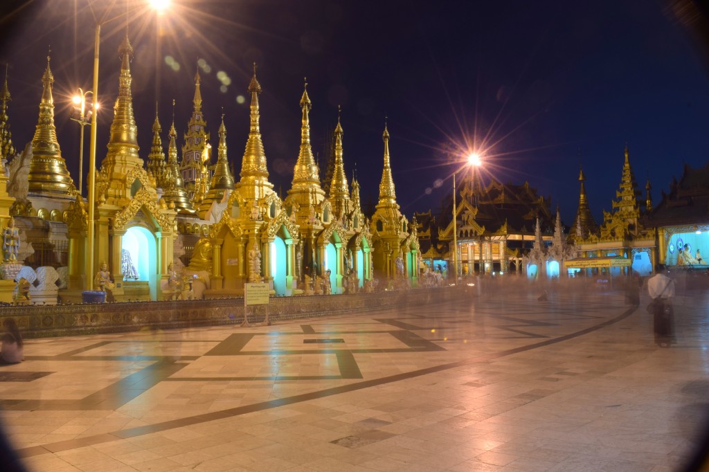 after dusk - long exposure on the camera to lose the crowds