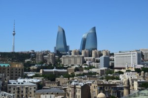 The flame towers of Baku, Azerbaijan