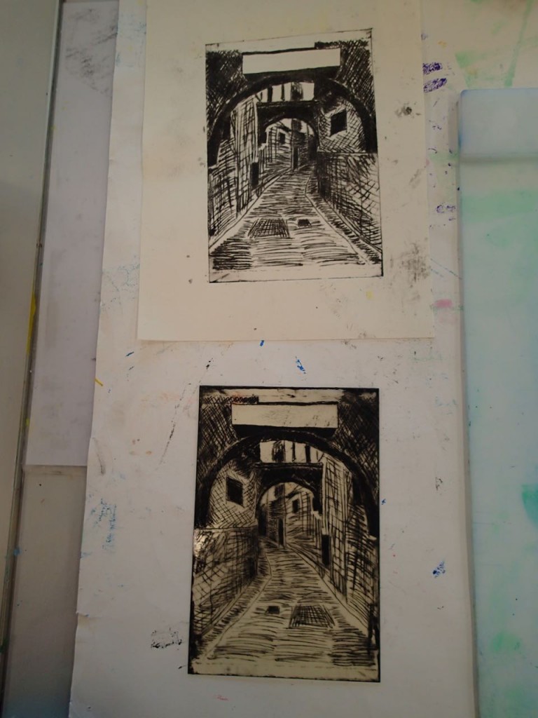 A finished print (top) and the plate (below)