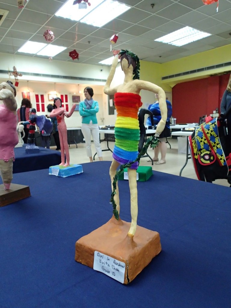 Figurative sculptures by High School students