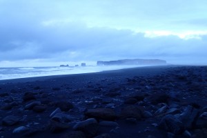 The black coastline of the south.